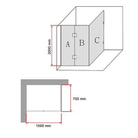 1000 x 700mm Frameless 10mm Glass Shower Screen By Della Francesca Kings Warehouse 