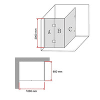 1000 x 800mm Frameless 10mm Glass Shower Screen By Della Francesca Kings Warehouse 