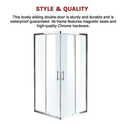 1000 x 800mm Sliding Door Nano Safety Glass Shower Screen By Della Francesca Furniture Kings Warehouse 