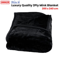 1000GSM Luxury Quality 2 Ply Mink Blanket Black 200 x 240 cm Home & Garden Kings Warehouse 