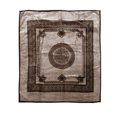 1000GSM Olympia Greek Key Luxury Quality 2 Ply Mink Blanket Queen Taupe Home & Garden Kings Warehouse 
