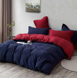 1000TC Reversible Queen Size Blue and Red Duvet Quilt Cover Set Home & Garden Kings Warehouse 