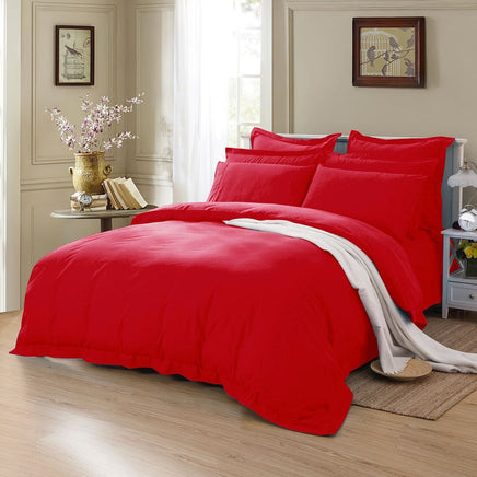 1000TC Tailored Single Size Red Duvet Quilt Cover Set Home & Garden Kings Warehouse 