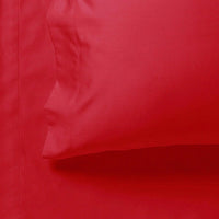 1000TC Ultra Soft Fitted Sheet & Pillowcase Set - Single Size Bed - Red Home & Garden Kings Warehouse 