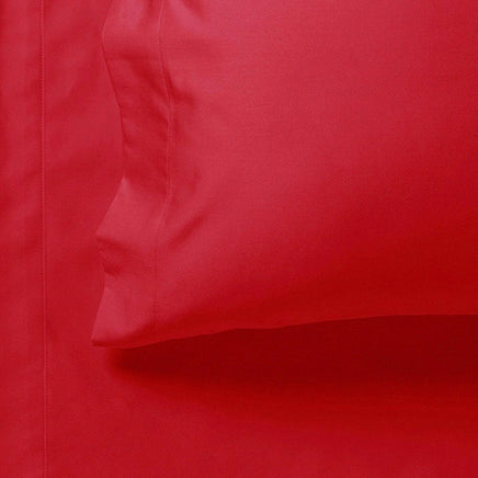 1000TC Ultra Soft Fitted Sheet & Pillowcase Set - Single Size Bed - Red Home & Garden Kings Warehouse 