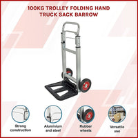 100kg Trolley Folding Hand Truck Sack Barrow Kings Warehouse 