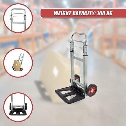 100kg Trolley Folding Hand Truck Sack Barrow Tools Kings Warehouse 