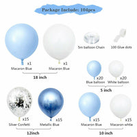 104PCS Blue Balloon Arch Kit Set Garland Birthday Wedding Baby Shower Party Decor Kings Warehouse 