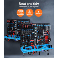 108 Storage Bin Rack Wall Mounted Tools Organiser Peg Wall Bench Garage Fun in the Sun Kings Warehouse 