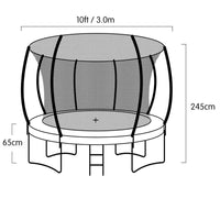 10ft Outdoor Trampoline Kids Children With Safety Enclosure Pad Mat Ladder Basketball Hoop Set - Rainbow Sports & Fitness Kings Warehouse 