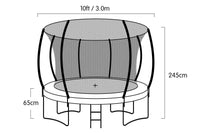 10ft Outdoor Trampoline With Safety Enclosure Pad Ladder Basketball Hoop Set Blue Sports & Fitness Kings Warehouse 