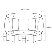 10ft Outdoor Trampoline With Safety Enclosure Pad Ladder Basketball Hoop Set Purple Sports & Fitness Kings Warehouse 