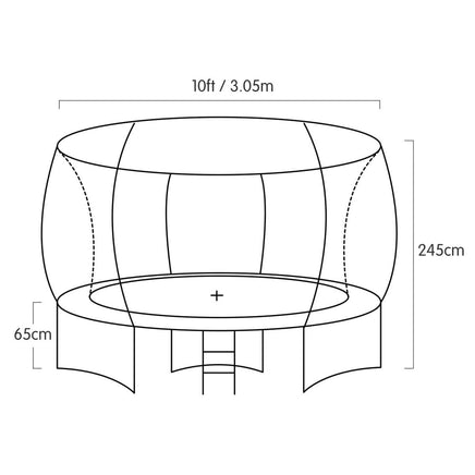 10ft Outdoor Trampoline With Safety Enclosure Pad Ladder Basketball Hoop Set Purple Sports & Fitness Kings Warehouse 