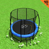 10ft Trampoline Free Ladder Spring Mat Net Safety Pad Cover Round Enclosure Blue Kings Warehouse 