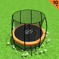 10ft Trampoline Free Ladder Spring Mat Net Safety Pad Cover Round - Orange Kings Warehouse 