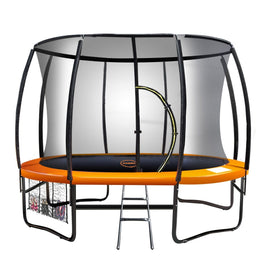 10ft Trampoline Free Ladder Spring Mat Net Safety Pad Cover Round - Orange Kings Warehouse 