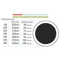 10ft Trampoline Replacement Spring Mat - Rainbow Sports & Fitness Kings Warehouse 