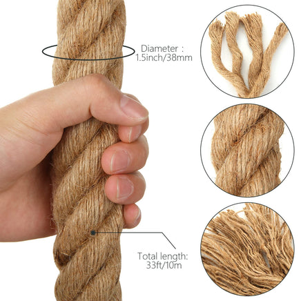 10m Sisal 40mm Rope Natural Twine Cord Thick Jute Hemp Manila Crafting Home Decor Kings Warehouse 