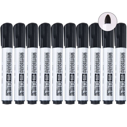 10Pack White Board Markers Erase Marker Bullet Tip Black Ink Kings Warehouse 