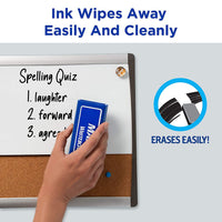 10Pack White Board Markers Erase Marker Bullet Tip Black Ink Kings Warehouse 