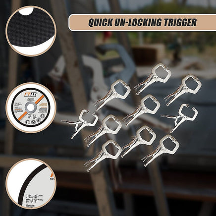 10pc Heavy Duty Steel C-Clamps 6" Mig Welding Locking Plier Vice Grip Tools Kings Warehouse 