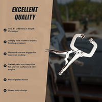 10pc Heavy Duty Steel C-Clamps 6" Mig Welding Locking Plier Vice Grip Tools Kings Warehouse 