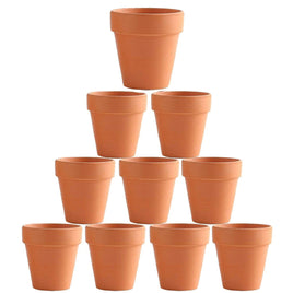 10x 6cm Flower Pot Pots Clay Ceramic Plant Drain Hole Succulent Cactus Nursery Planter Kings Warehouse