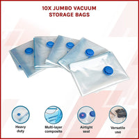 10X Jumbo Vacuum Storage Bags – Space Saver Seal Bags for Clothes, Bedding, Blankets & Travel Organisation Home & Garden Kings Warehouse 
