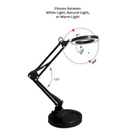 10X Magnifying Glass Desk Light Magnifier LED Lamp Reading Lamp With Base Kings Warehouse 
