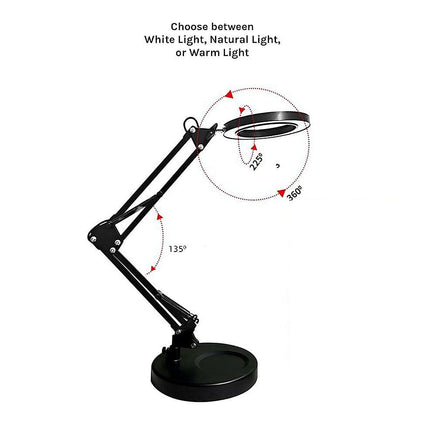 10X Magnifying Glass Desk Light Magnifier LED Lamp Reading Lamp With Base Kings Warehouse 