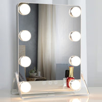 10X Magnifying Vanity Mirror with Lights with 8 Dimmable Bulbs for Makeup and Travel (Grey, 31 x25 cm) Kings Warehouse 