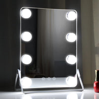 10X Magnifying Vanity Mirror with Lights with 8 Dimmable Bulbs for Makeup and Travel (Grey, 31 x25 cm) Kings Warehouse 