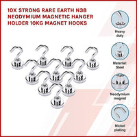 10x Strong Rare Earth N38 Neodymium Magnetic Hanger Holder 10kg Magnet Hooks bedroom furniture Kings Warehouse 