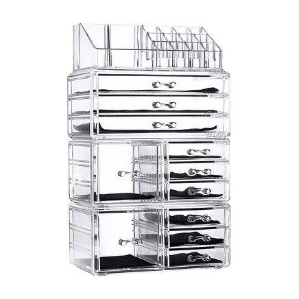 11 Drawers Clear Acrylic Tower Organiser Cosmetic jewellery Luxury Storage Cabinet Health & Beauty Kings Warehouse 