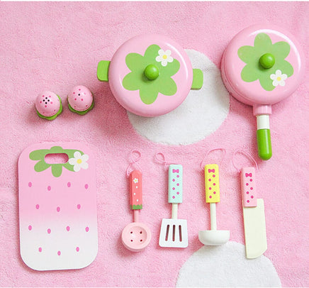 11 Pieces Kids Wooden Kitchen Play Set Baby & Kids Kings Warehouse 