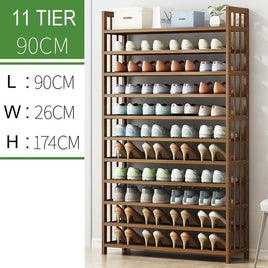 11 Tier Tower Bamboo Wooden Shoe Rack Corner Shelf Stand Storage Organizer Furniture Kings Warehouse 