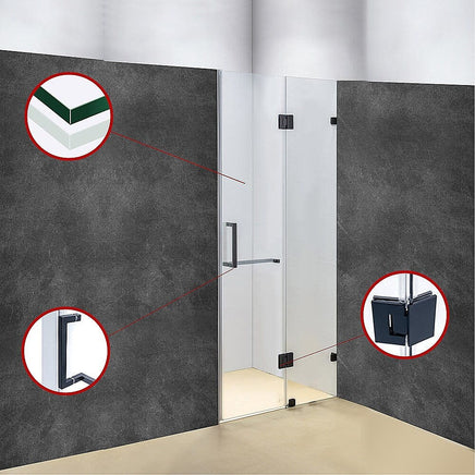 110 x 200cm Wall to Wall Frameless Shower Screen 10mm Glass By Della Francesca Kings Warehouse 