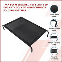 110 x 80cm Elevated Pet Sleep Bed Dog Cat Cool Cot Home Outdoor Folding Portable Pet Care Kings Warehouse 