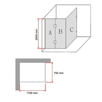 1100 x 700mm Frameless 10mm Glass Shower Screen By Della Francesca Kings Warehouse 