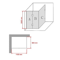 1100 x 800mm Frameless 10mm Glass Shower Screen By Della Francesca Kings Warehouse 