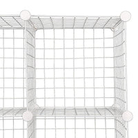 12 Cube Wire Grid Organiser Bookcase Storage Cabinet Wardrobe Closet White Furniture Kings Warehouse 