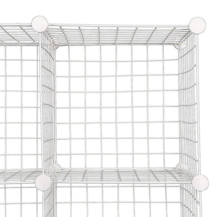 12 Cube Wire Grid Organiser Bookcase Storage Cabinet Wardrobe Closet White Furniture Kings Warehouse 