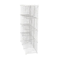 12 Cube Wire Grid Organiser Bookcase Storage Cabinet Wardrobe Closet White Furniture Kings Warehouse 