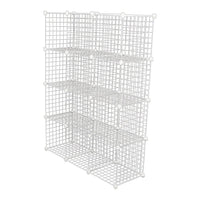 12 Cube Wire Grid Organiser Bookcase Storage Cabinet Wardrobe Closet White Furniture Kings Warehouse 