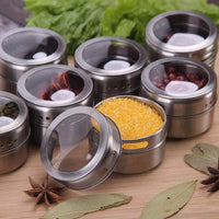 12 pcs Magnetic Spice Jars Containers Spice Tins Wall Mounted Stainless Steel Base New Home & Garden Kings Warehouse 