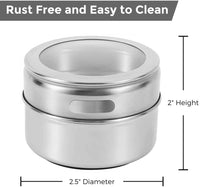 12 pcs Magnetic Spice Jars Containers Spice Tins Wall Mounted Stainless Steel Base New Home & Garden Kings Warehouse 