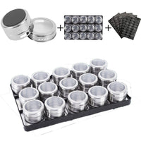 12 pcs Magnetic Spice Jars Containers Spice Tins Wall Mounted Stainless Steel Base New Home & Garden Kings Warehouse 