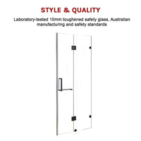 120 x 200cm Wall to Wall Frameless Shower Screen 10mm Glass By Della Francesca Kings Warehouse 