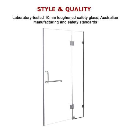 120 x 200cm Wall to Wall Frameless Shower Screen 10mm Glass By Della Francesca Kings Warehouse 