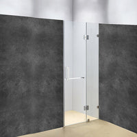 120 x 200cm Wall to Wall Frameless Shower Screen 10mm Glass By Della Francesca Kings Warehouse 